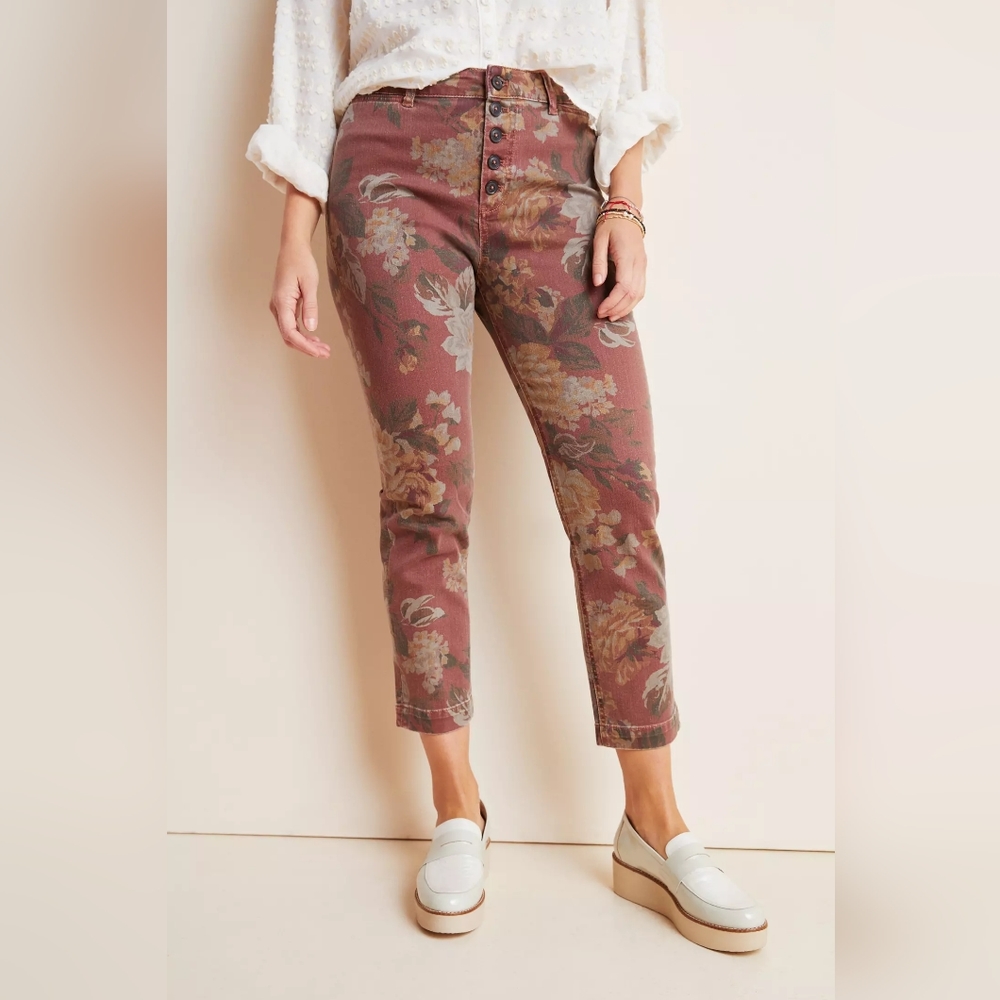 pilcro and the Letterpress by Anthropologie Floral Denim Size 26
